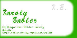 karoly babler business card