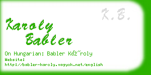 karoly babler business card